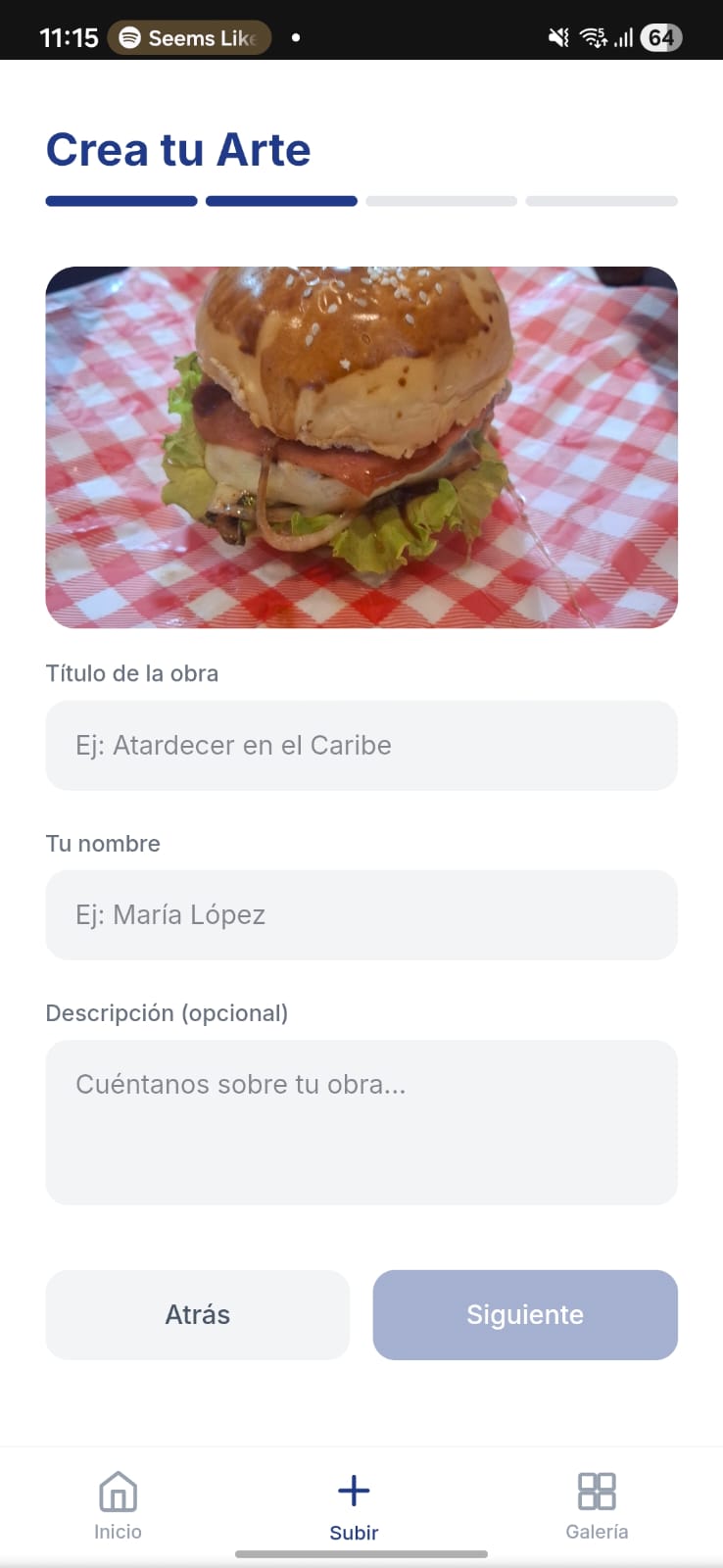 Paso 1 del stepper: título y autor